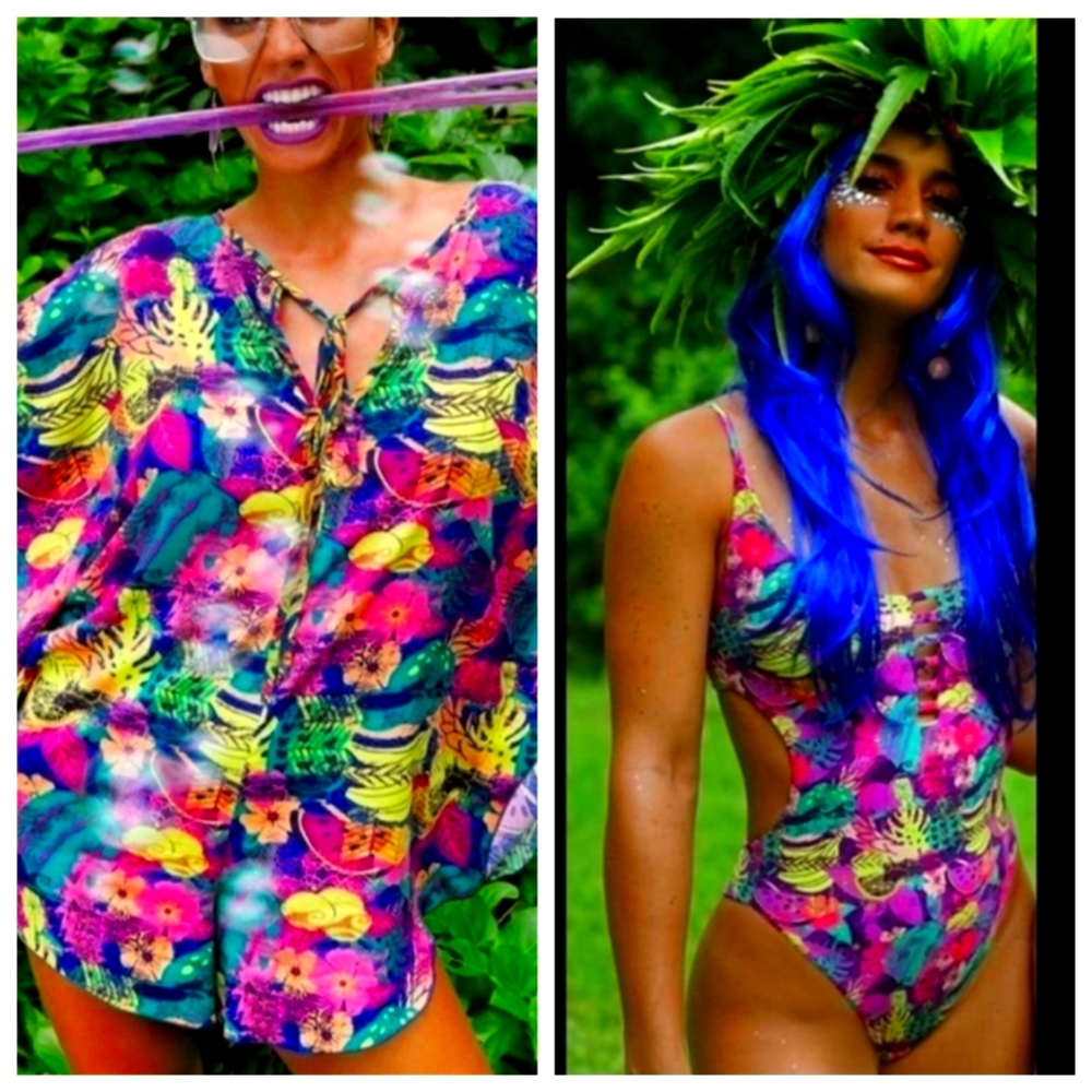 2 piece Taravana boutique Swim suit set w/romper